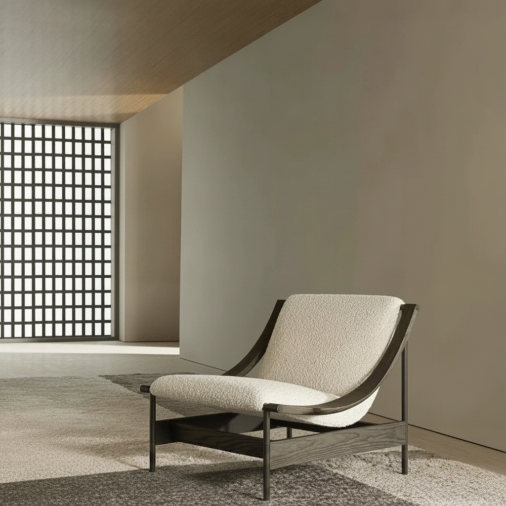 Silla de madera fresno estilo nórdico para sala y balcón - 1