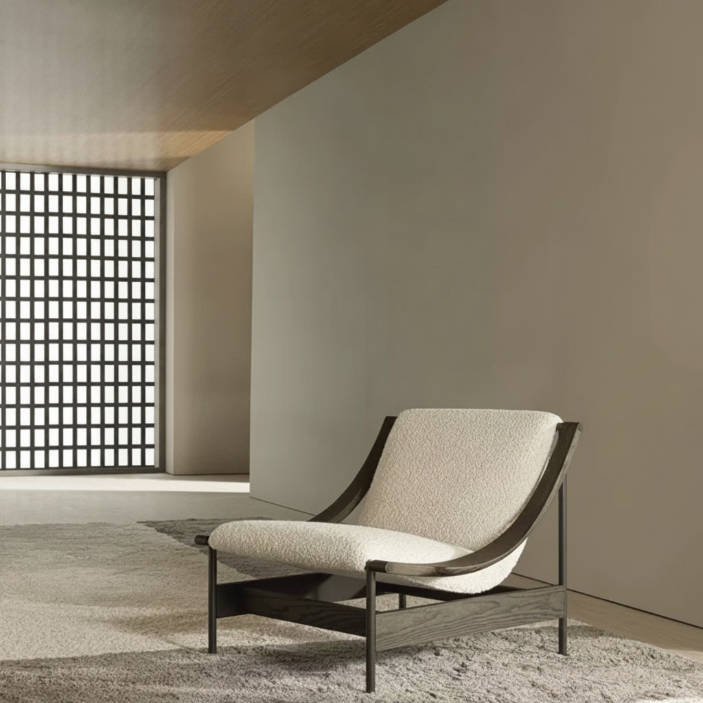 Silla de madera fresno estilo nórdico para sala y balcón - 4