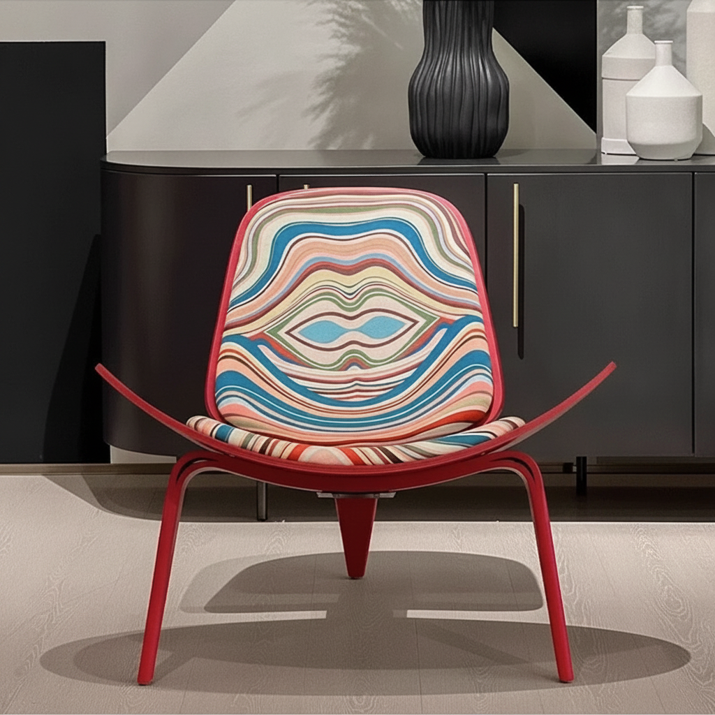 Sillón Individual Estilo Nórdico Concha con Marco de Madera - 2
