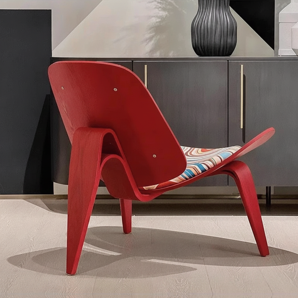 Sillón Individual Estilo Nórdico Concha con Marco de Madera - 4