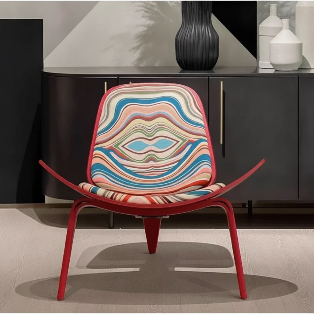 Sillón Individual Estilo Nórdico Concha con Marco de Madera - 8