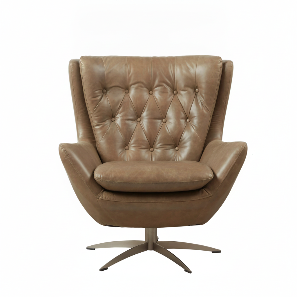 Sillón Tiger de piel genuina estilo americano - 4