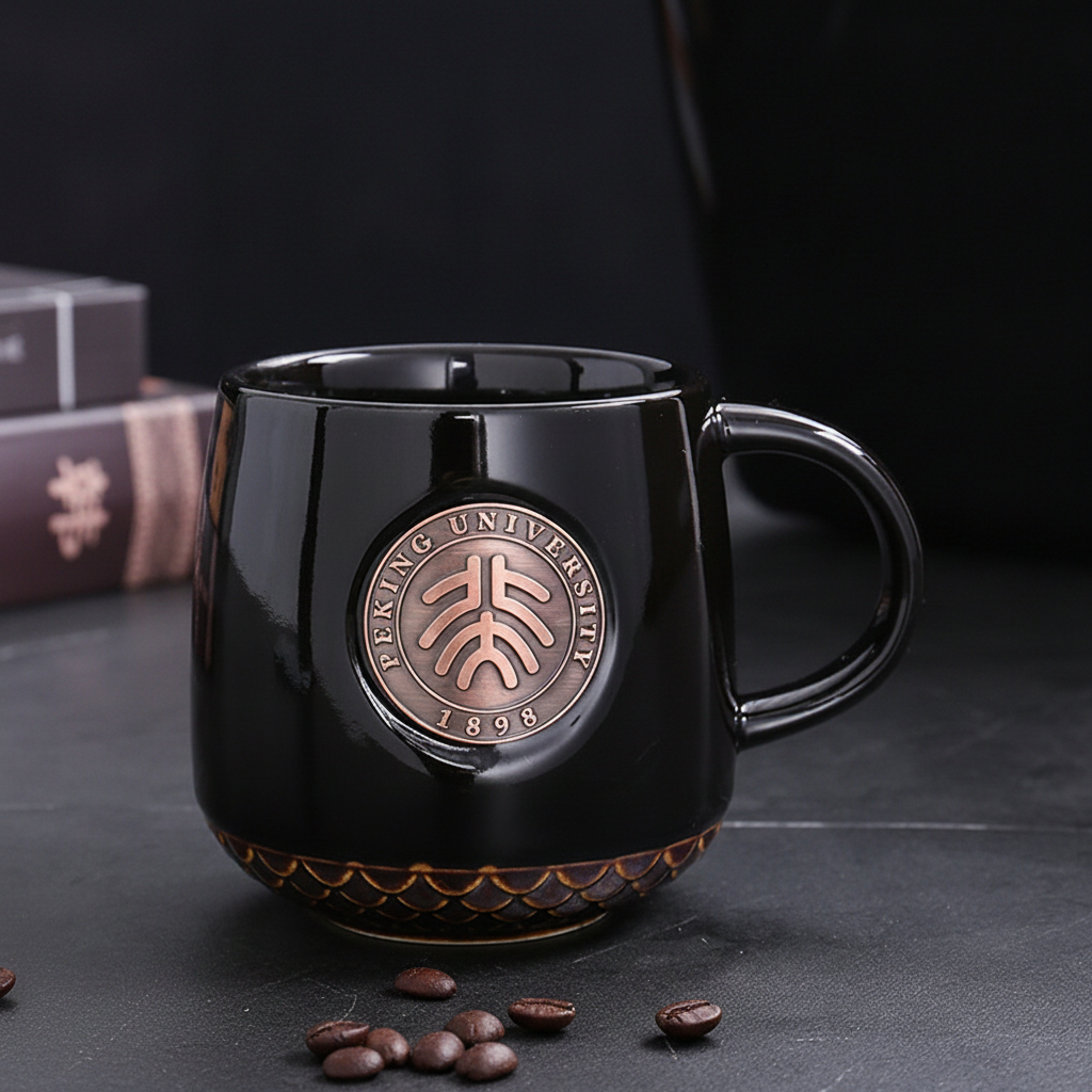 Taza de cerámica personalizada con logo universitario