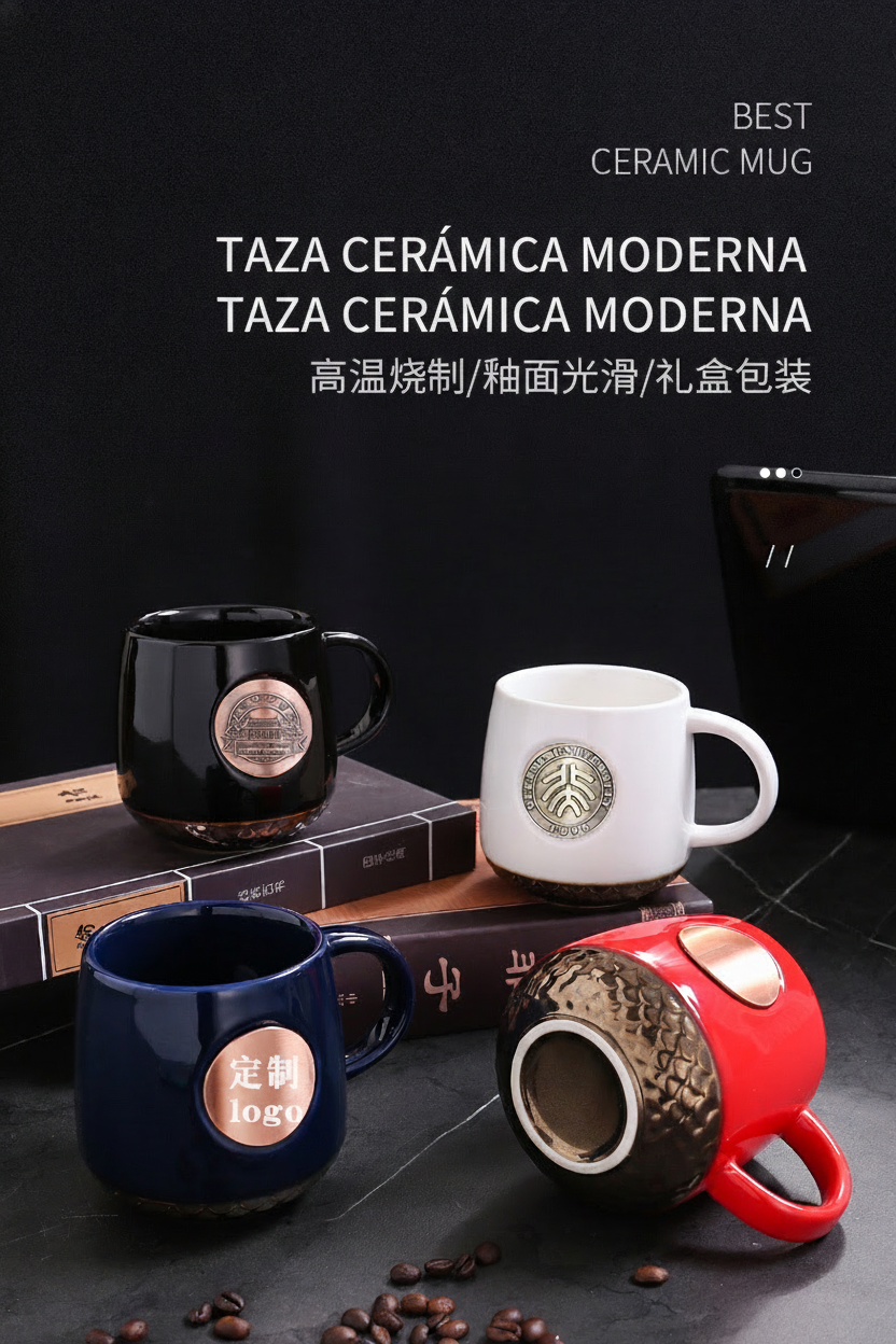 Taza de cerámica personalizada con logo universitario