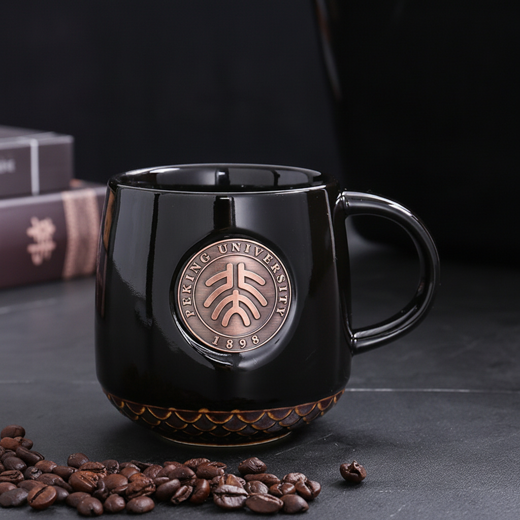Taza de cerámica personalizada con logo universitario