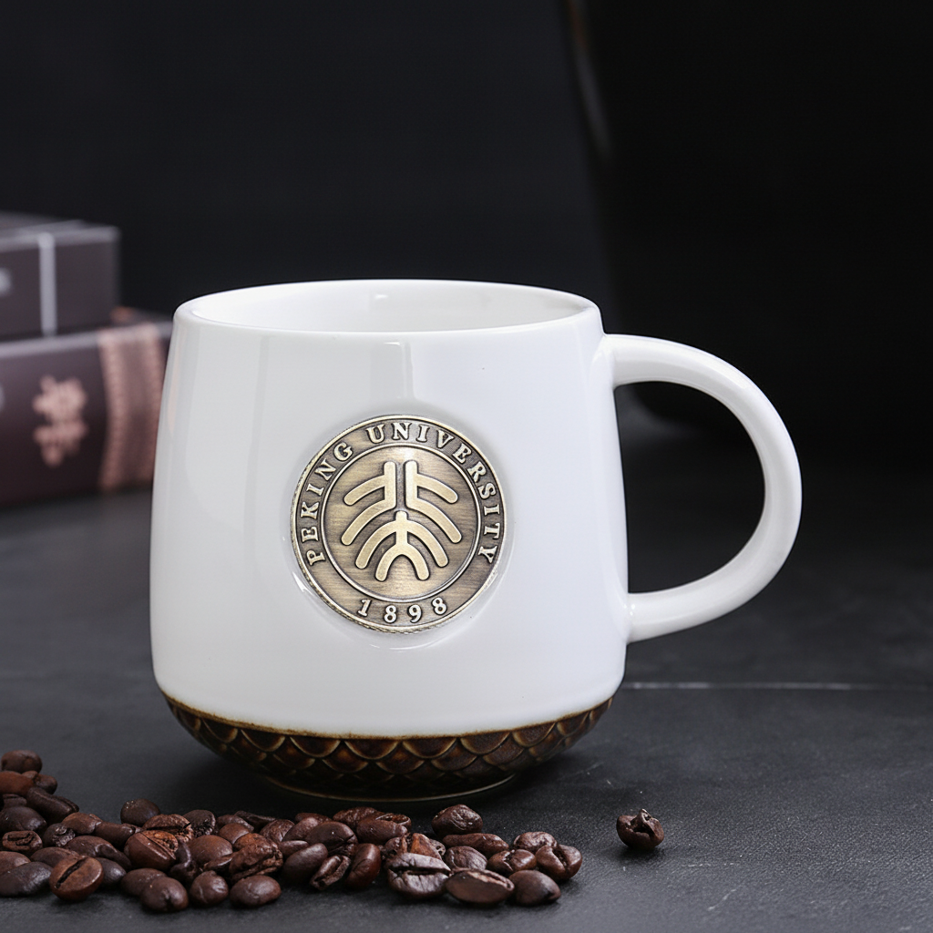 Taza de cerámica personalizada con logo universitario