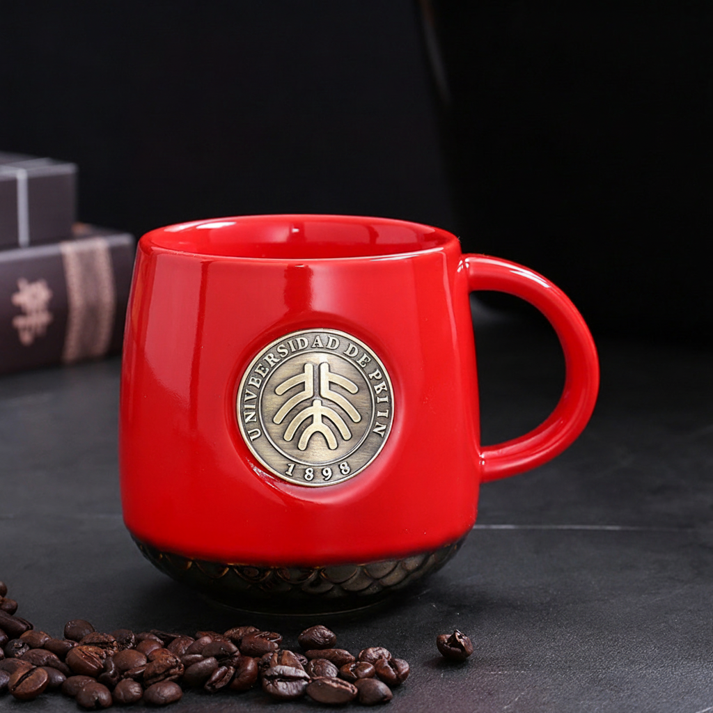 Taza de cerámica personalizada con logo universitario