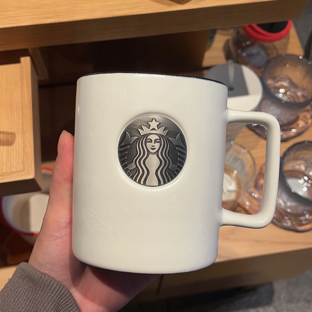 Taza de cerámica con diseño ilustrado y tapa 355 ml - 1