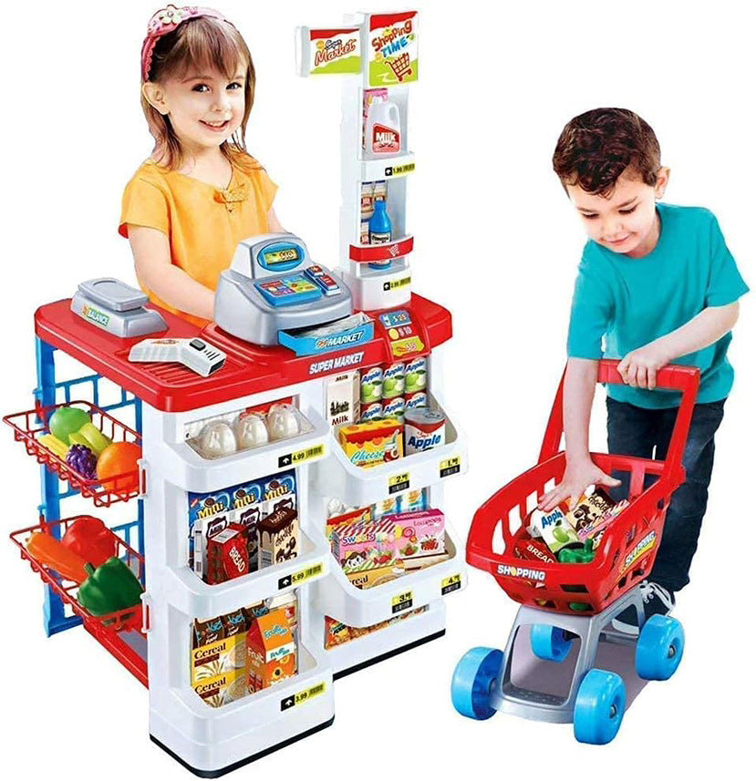 Caja registradora de juguete para niños con supermercado