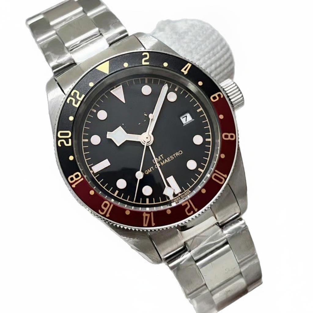 Reloj de hombre con correa metálica y calendario
