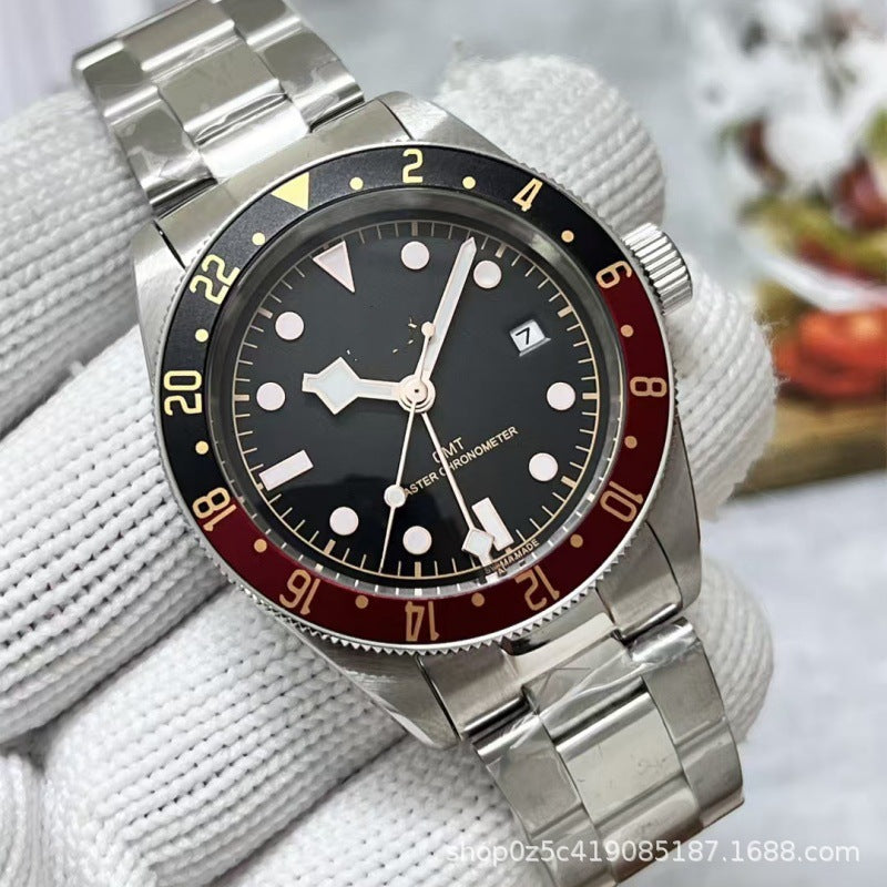 Reloj de hombre con correa metálica y calendario