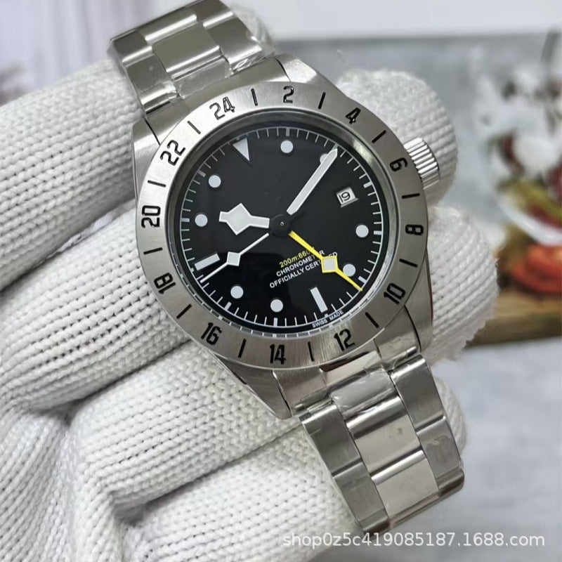 Reloj de hombre con correa metálica y calendario