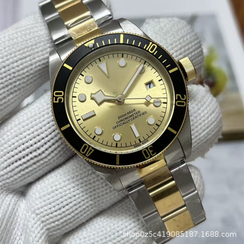 Reloj de hombre con correa metálica y calendario