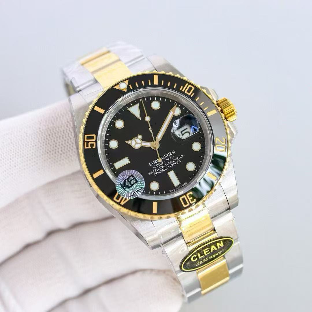 Reloj mecánico automático para hombre con bisel verde