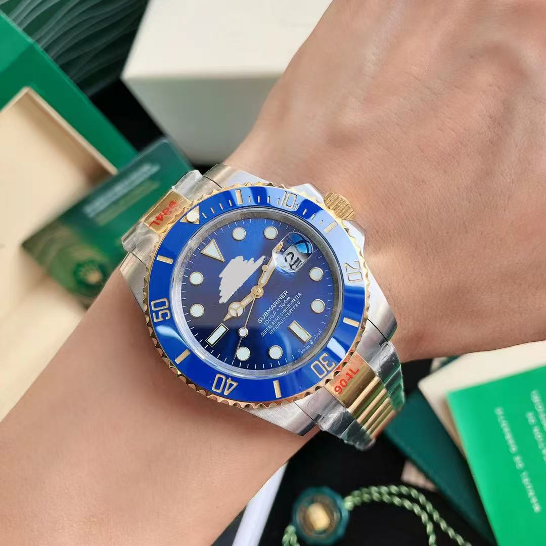 Reloj mecánico automático para hombre con bisel verde