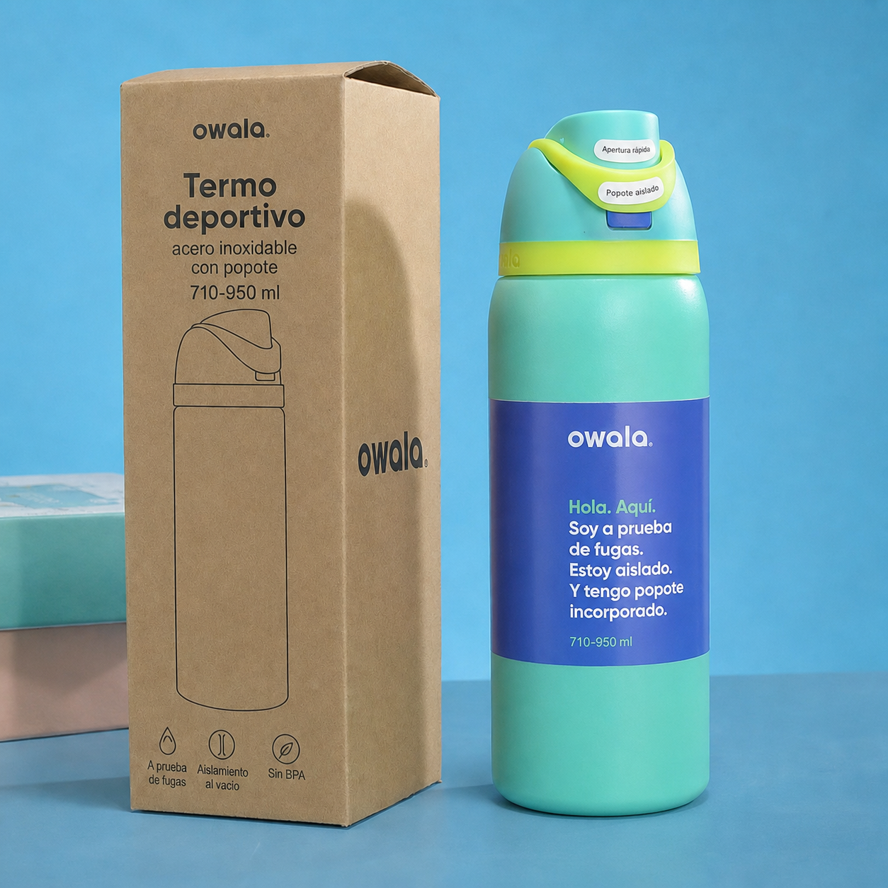 Termo deportivo acero inoxidable con popote 710-950 ml - 15