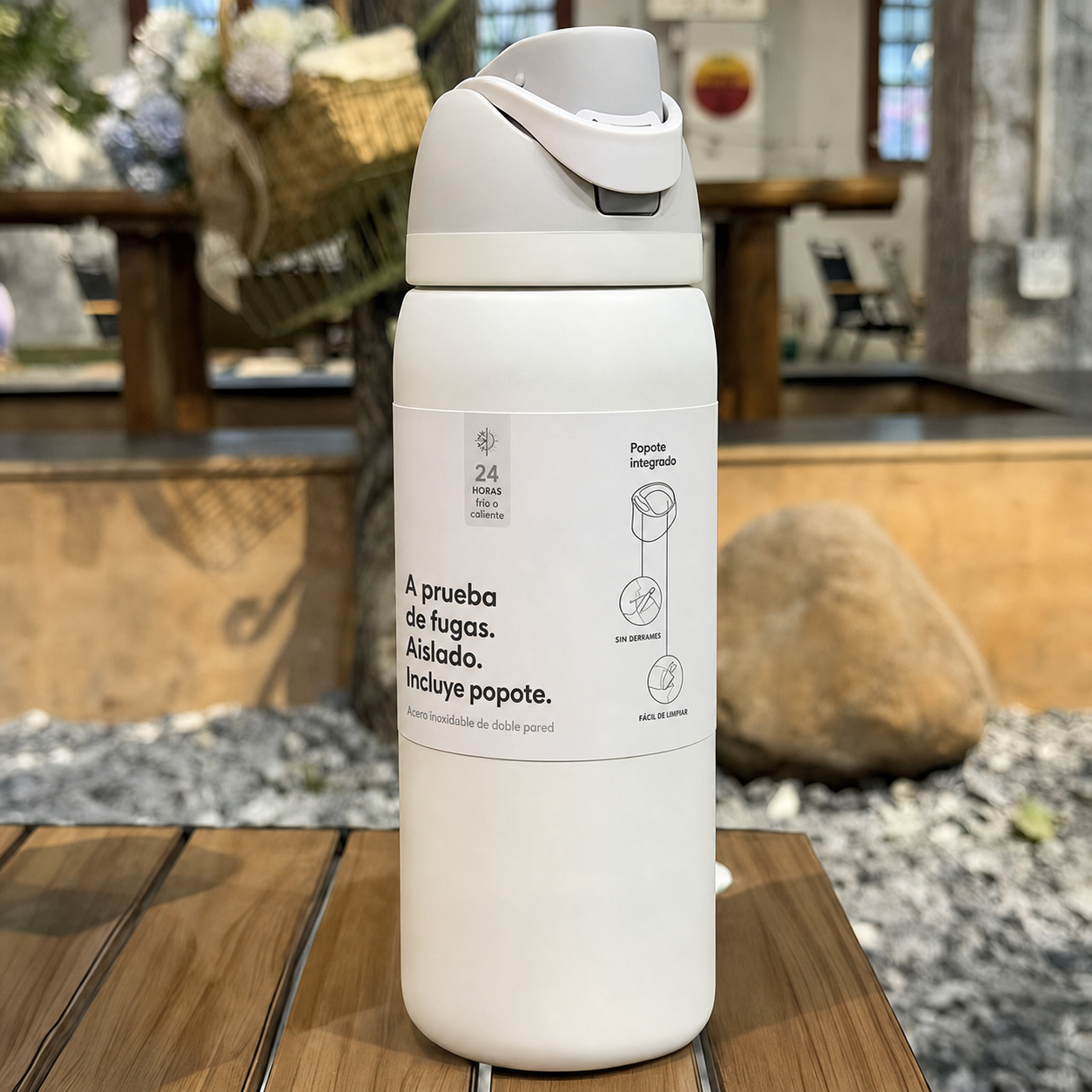 Termo deportivo acero inoxidable con popote 710-950 ml - 16