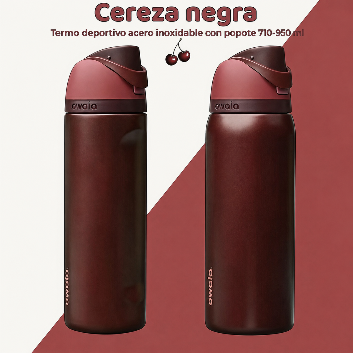 Termo deportivo acero inoxidable con popote 710-950 ml