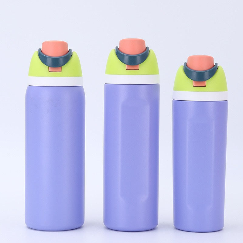 Termo con popote de acero inoxidable
