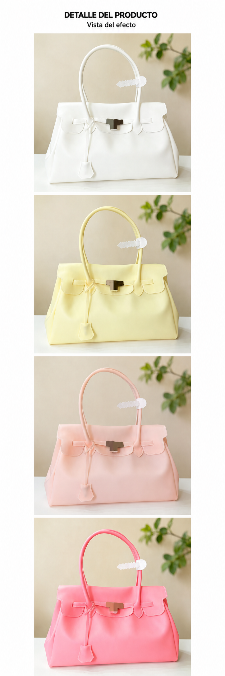 Bolsa Jelly Tote PVC Transparente Gran Capacidad - 14