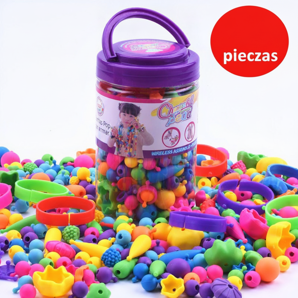Cuentas Pop Ensamblables DIY para Niñas 4-6 años