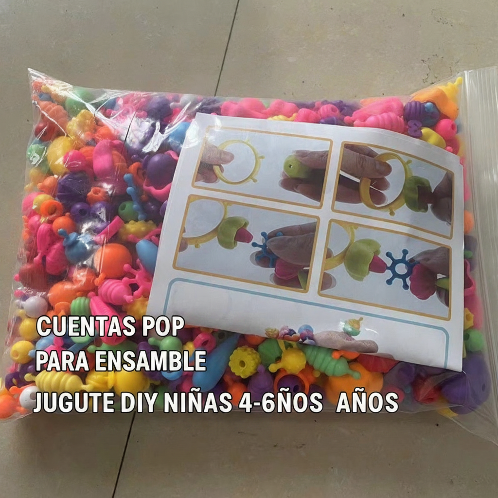 Cuentas Pop Ensamblables DIY para Niñas 4-6 años