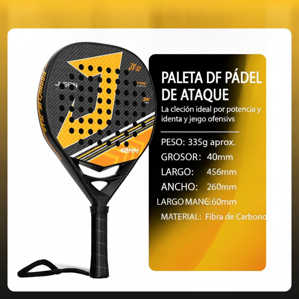 Raqueta de Pádel Carbono 18K – Alto Rendimiento