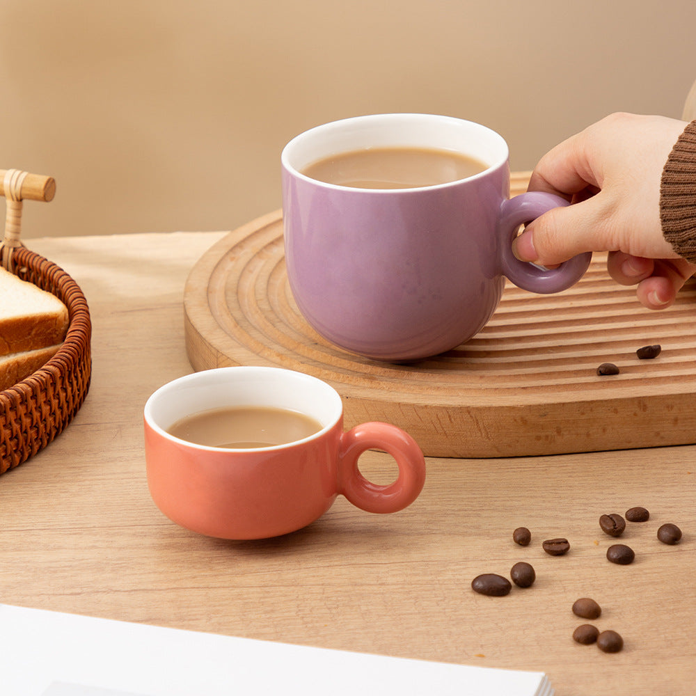 Taza de cerámica estilo coreano con asa