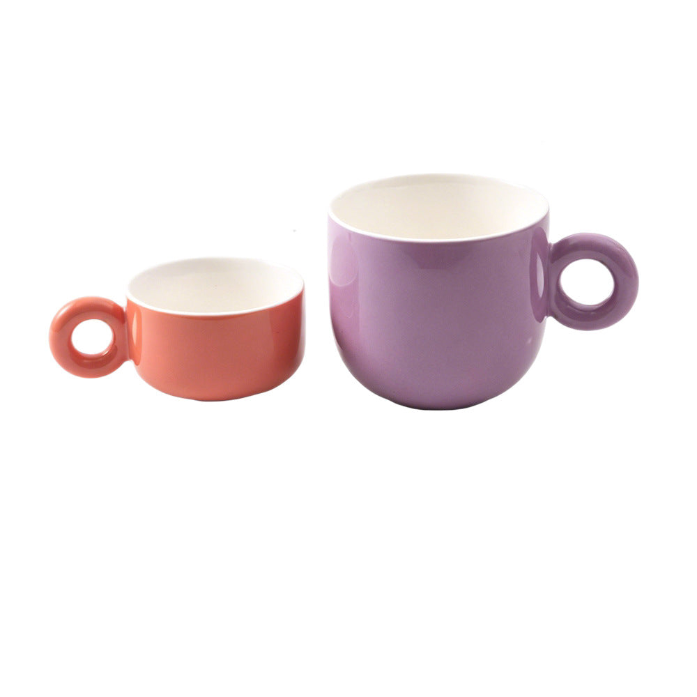 Taza de cerámica estilo coreano con asa