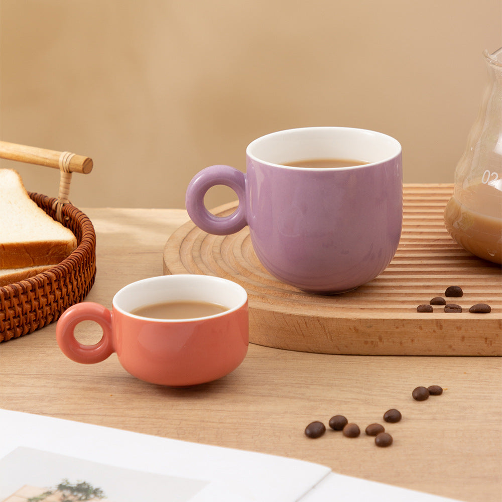 Taza de cerámica estilo coreano con asa
