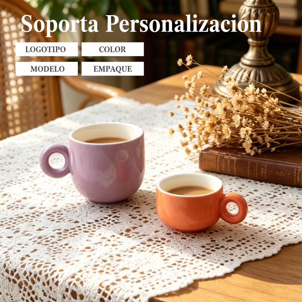 Taza de cerámica estilo coreano con asa