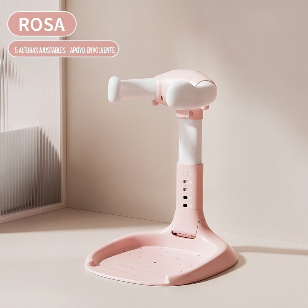 Bañera plegable ajustable para bebé con asiento antiderrapante
