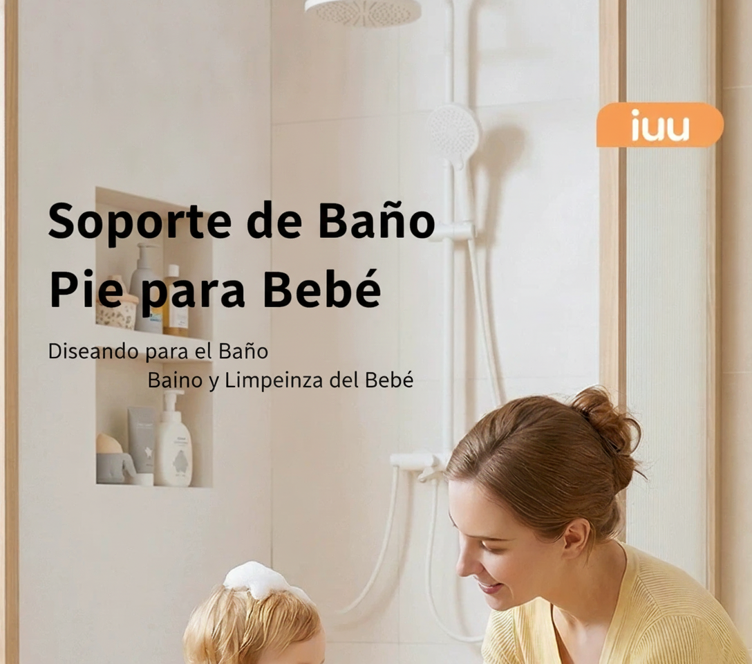 Soporte de baño de pie para bebé con agarre