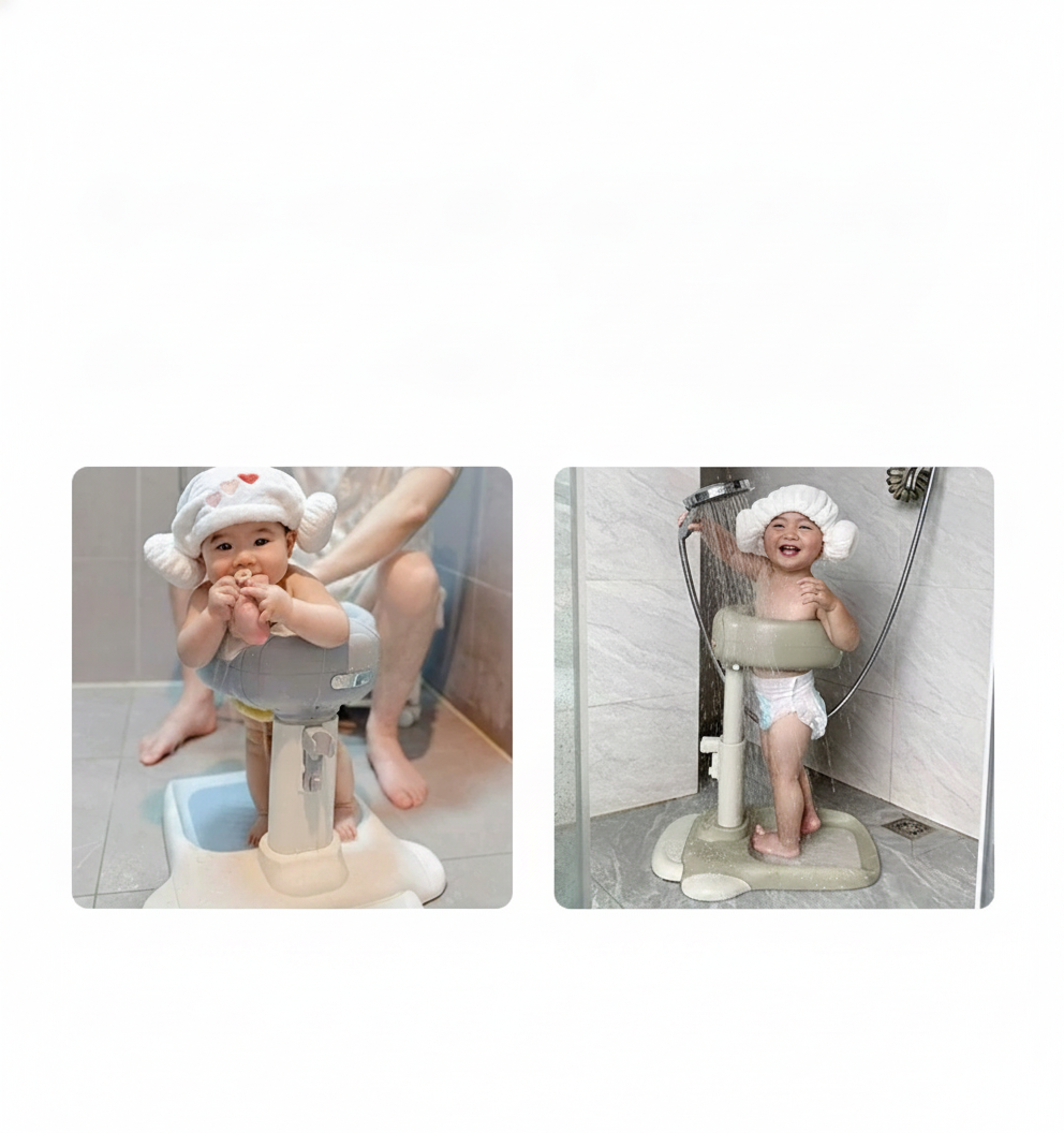 Soporte de baño de pie para bebé con agarre