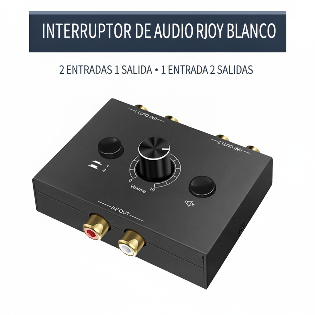 Switcher de Audio RCA 2 Entradas 1 Salida Sin Pérdida