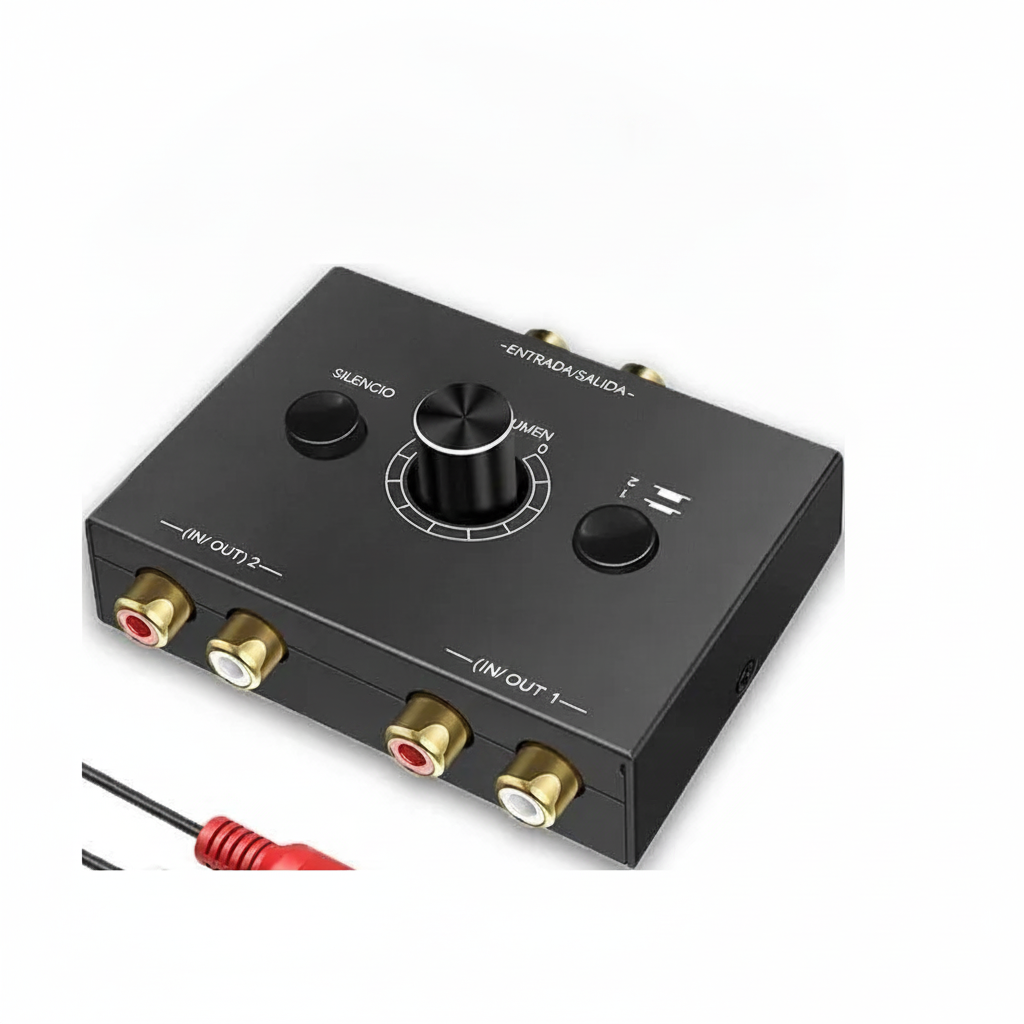 Switcher de Audio RCA 2 Entradas 1 Salida Sin Pérdida