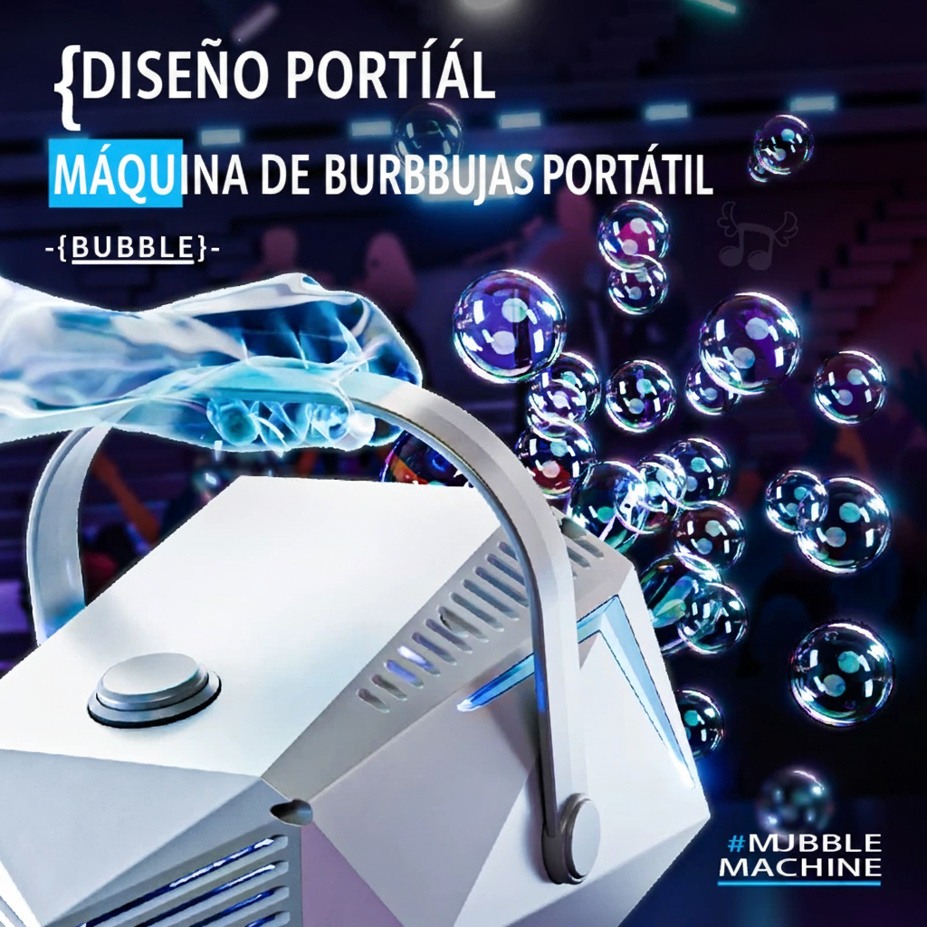 Máquina de Burbujas con Control Remoto Recargable