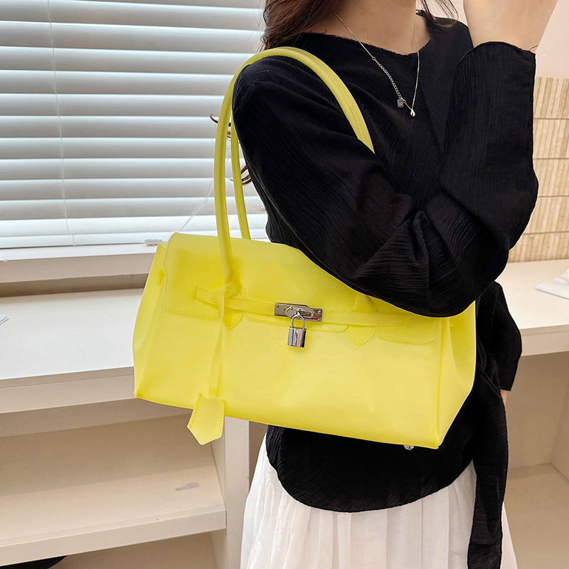 Bolsa tote de plástico grande con cierre magnético