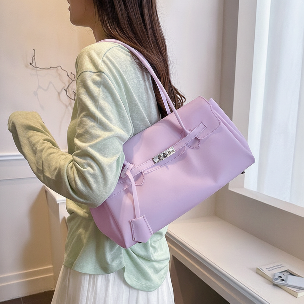 Bolsa tote de plástico grande con cierre magnético