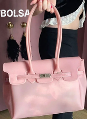 Bolsa tote transparente jelly estilo office chic - 1