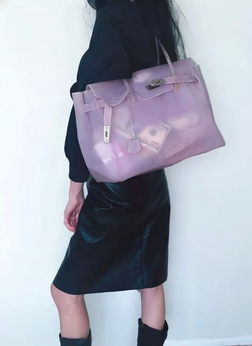 Bolsa tote transparente jelly estilo office chic