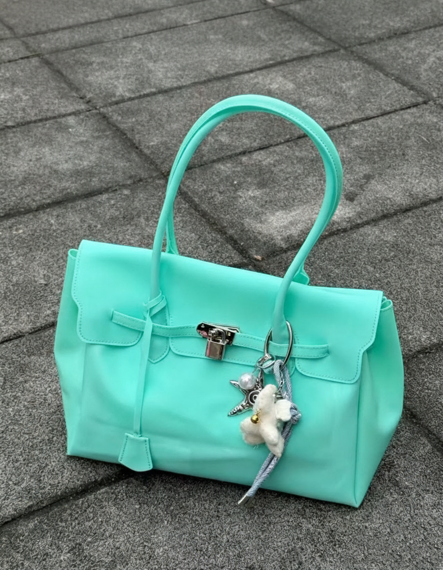 Bolsa tote transparente jelly estilo office chic