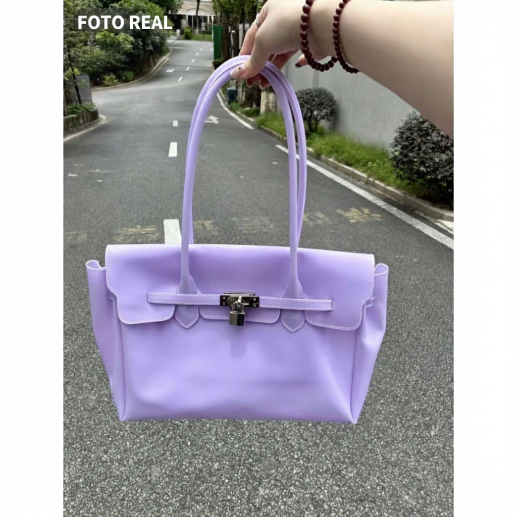 Bolsa tote transparente jelly estilo office chic