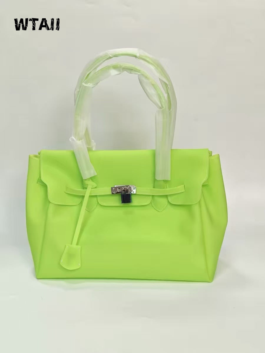 Bolsa tote transparente jelly estilo office chic