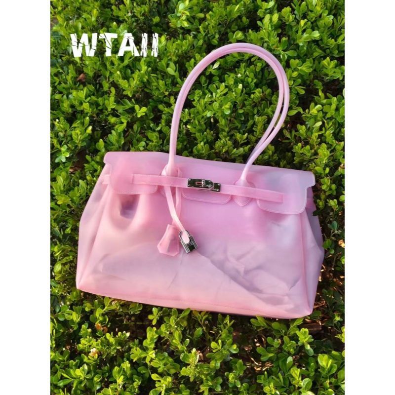 Bolsa tote transparente jelly estilo office chic