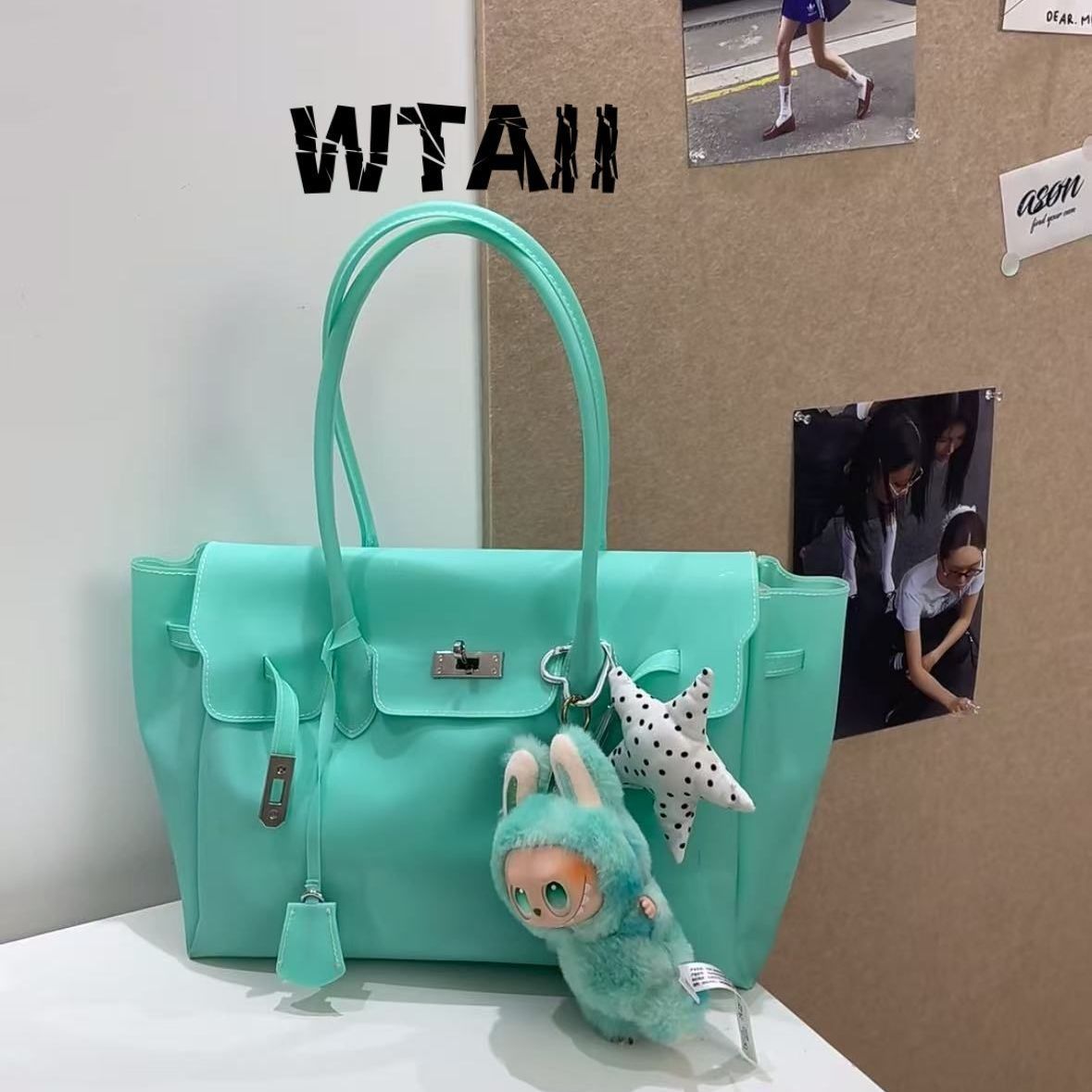 Bolsa tote transparente jelly estilo office chic