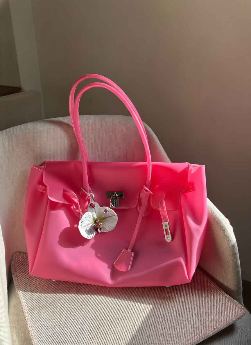 Bolsa tote transparente jelly estilo office chic
