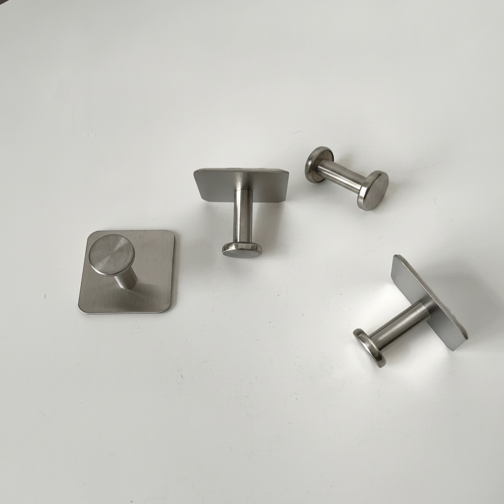 Ganchos de Acero Inox Sin Perforar, Pack 1-4 pzas