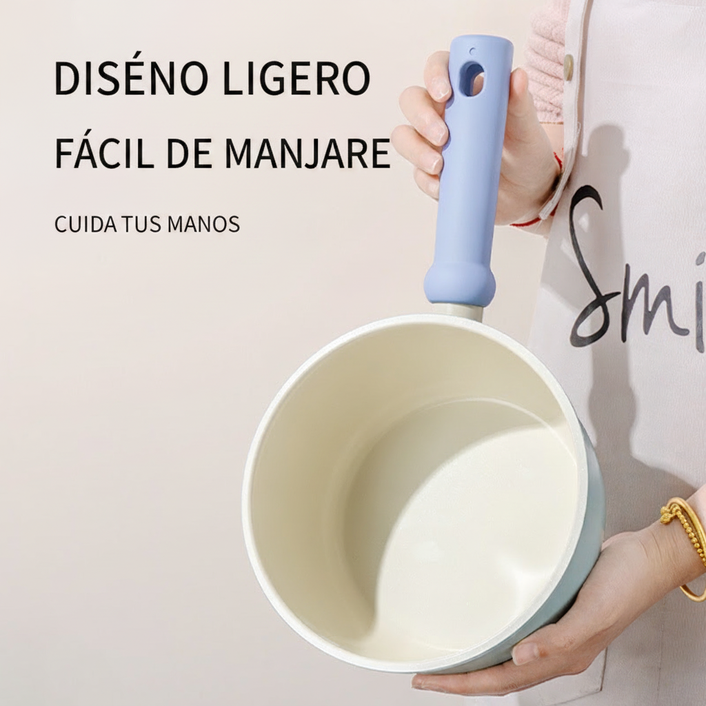 Olla antiadherente para bebé con tapa de silicón