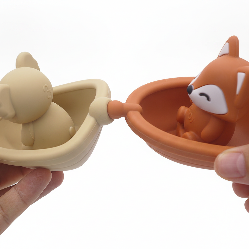 Juguete de baño apilable para bebé barcos animales